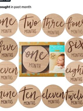 Wooden Baby Monthly Photo Props - Natural Wood Tone